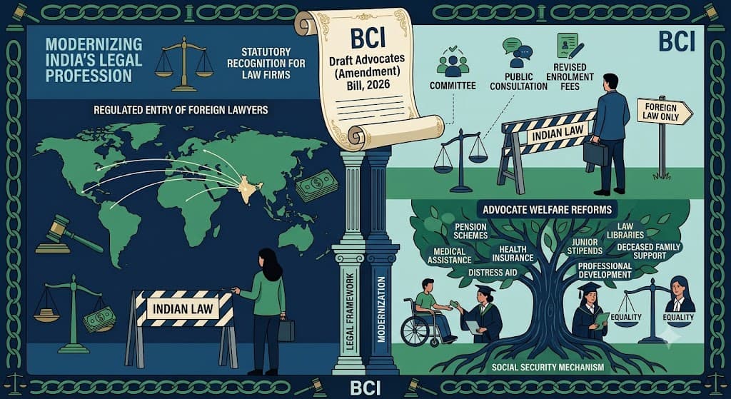 BCI Releases Draft Advocates (Amendment) Bill, 2026 Proposing Recognition of Law Firms and Regulated Entry of Foreign Lawyers
